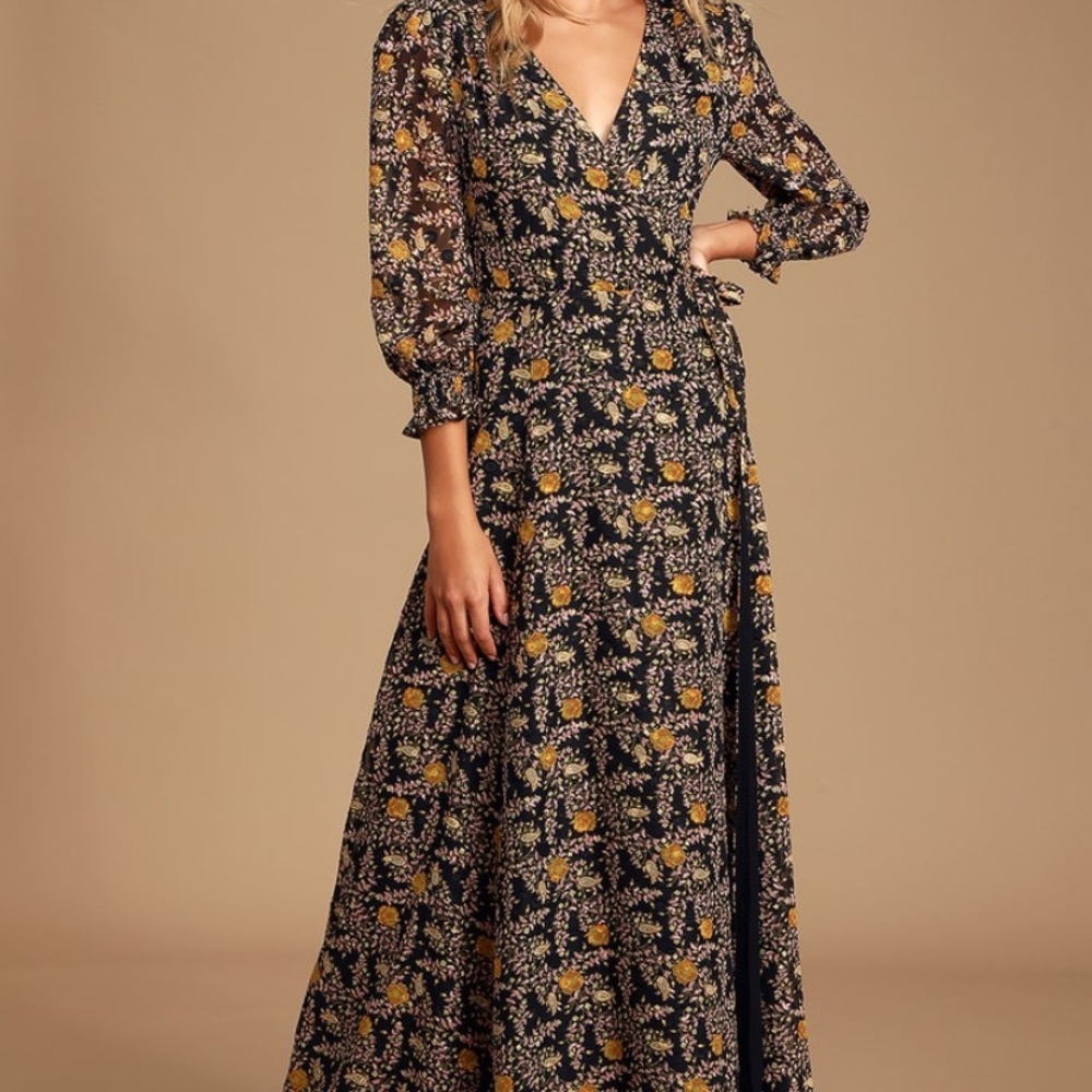 Floral Wrap Maxi Dress